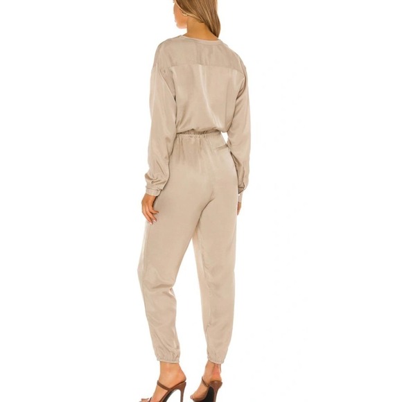 Atm Anthony Thomas Melillo Micro Twill Jogger Jumpsuit in Willow Bark - Picture 2 of 13